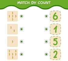 Match by count of cartoon christmas ornament. Match and count game. Educational game for pre shool years kids and toddlers vector