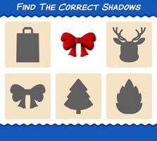 Find the correct shadows of ribbon. Searching and Matching game. Educational game for pre shool years kids and toddlers vector