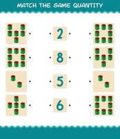 Match the same quantity of gift box. Counting game. Educational game for pre shool years kids and toddlers vector