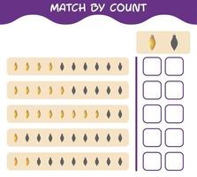 Match by count of cartoon christmas ornament. Match and count game. Educational game for pre shool years kids and toddlers vector