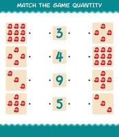 Match the same quantity of mitten. Counting game. Educational game for pre shool years kids and toddlers vector