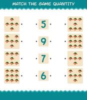 Match the same quantity of elf. Counting game. Educational game for pre shool years kids and toddlers vector