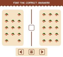 Find the correct answers of cartoon elf. Searching and Counting game. Educational game for pre shool years kids and toddlers vector