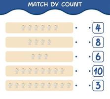 Match by count of cartoon christmas ornament. Match and count game. Educational game for pre shool years kids and toddlers vector