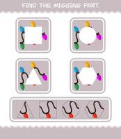 Match cartoon string light parts. Matching game. Educational game for pre shool years kids and toddlers vector