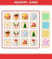 Memory games with cartoon christmas. Learning cards game. Educational game for pre shool years kids and toddlers vector