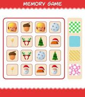 Memory games with cartoon christmas. Learning cards game. Educational game for pre shool years kids and toddlers vector