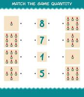 Match the same quantity of gnome. Counting game. Educational game for pre shool years kids and toddlers vector