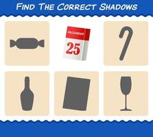 Find the correct shadows of calendar. Searching and Matching game. Educational game for pre shool years kids and toddlers vector