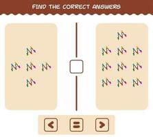 Find the correct answers of cartoon string light. Searching and Counting game. Educational game for pre shool years kids and toddlers vector