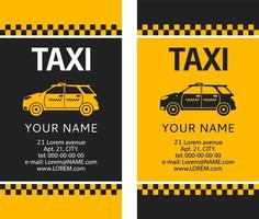 tarjeta de visita del taxi. servicio de una llamada del coche de taxi. vector de ilustración plana.