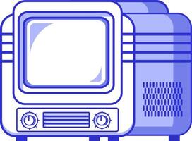 Old TV.Retro vintage television icon.Outline Flat vector isolated on a white background.Symbol for a mobile application or website.