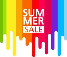 Summer sale rainbow.Concept banner of a discount with a rainbow.Flat vector illustration.Shop banner design concept.