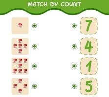 Match by count of cartoon calendar. Match and count game. Educational game for pre shool years kids and toddlers vector