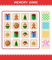 juegos de memoria con dibujos animados de navidad. juego de cartas de aprendizaje. juego educativo para niños y niños pequeños en edad preescolar vector