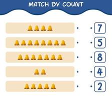 Match by count of cartoon bell. Match and count game. Educational game for pre shool years kids and toddlers vector