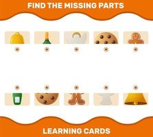 Match cartoon christmas parts. Matching game. Educational game for pre shool years kids and toddlers vector