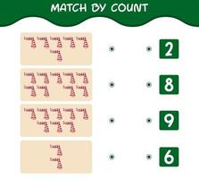 Match by count of cartoon scarf. Match and count game. Educational game for pre shool years kids and toddlers vector