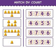 Match by count of cartoon bell. Match and count game. Educational game for pre shool years kids and toddlers vector