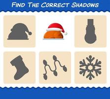 Find the correct shadows of turkey. Searching and Matching game. Educational game for pre shool years kids and toddlers vector