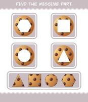 unir partes de galletas de dibujos animados. juego de correspondencias. juego educativo para niños de edad preescolar y niños pequeños vector