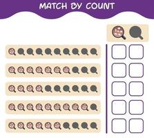 Match by count of cartoon hot chocolate. Match and count game. Educational game for pre shool years kids and toddlers vector