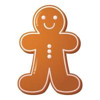 Illustration of cartoon gingerbread cookie, isolated on white background vector