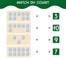 Match by count of cartoon moon. Match and count game. Educational game for pre shool years kids and toddlers vector