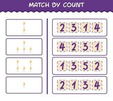 Match by count of cartoon champagne glass. Match and count game. Educational game for pre shool years kids and toddlers vector