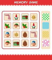 juegos de memoria con dibujos animados de navidad. juego de cartas de aprendizaje. juego educativo para niños y niños pequeños en edad preescolar vector