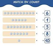 Match by count of cartoon moon. Match and count game. Educational game for pre shool years kids and toddlers vector