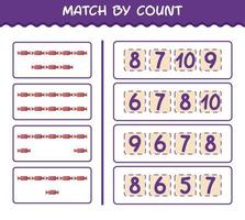 Match by count of cartoon candy. Match and count game. Educational game for pre shool years kids and toddlers vector