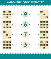 Match the same quantity of christmas card. Counting game. Educational game for pre shool years kids and toddlers vector