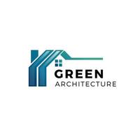 roof green building and property architecture logo blue house and home window vector