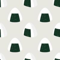 Onigiri or Japanese Rice Balls. Seamless pattern of Japanese food. Wrapping paper pattern. vector. vector