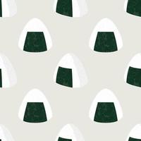 Onigiri or Japanese Rice Balls. Seamless pattern of Japanese food. Wrapping paper pattern. vector. vector