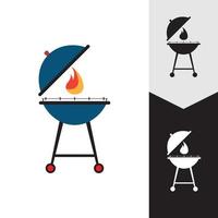 ilustración de vector de icono de barbacoa