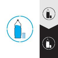 Plastic bottle and glass vector icon