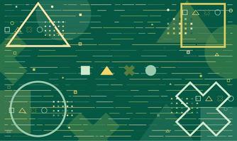 Abstract geometric background of various shapes combination of green and yellow colors vector