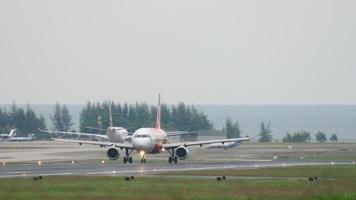 Airbus A320 taxiing at Phuket airport video