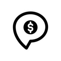 chat bubble with money symbol, money talk icon vector