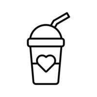 cup with straw icon vector