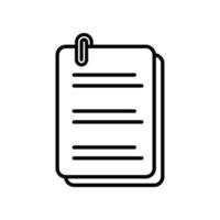 document with paper clip icon vector