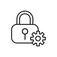 padlock with cogwheel, security icon vector