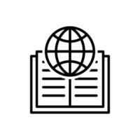book with globe icon vector