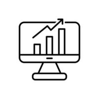 increased chart in monitor icon vector