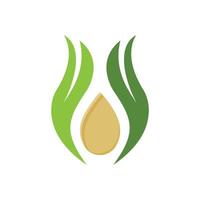 logotipos de vector de elemento de naturaleza de ecología de hoja de árbol verde