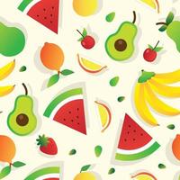 Tropical Fruit Seamless Pattern vector