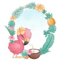 Adorable Little Flamingo Illustration vector