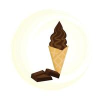 helado de chocolate vector